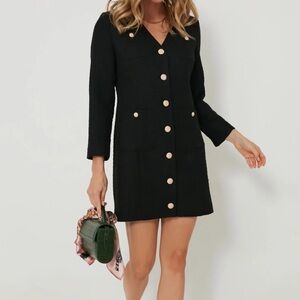Pomander Place Keira Black Tweed Dress